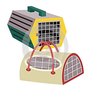 Carriers with grid for animals, cats, dogs, animal care