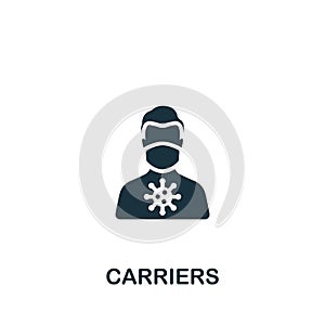 Carriers icon. Monochrome simple Quarantine icon for templates, web design and infographics