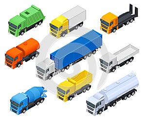 Carriers. Set of trucks,fuel and construction vehicles.