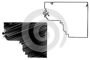 Carroll County, Arkansas U.S. county, United States of America,USA, U.S., US map vector illustration, scribble sketch Carroll
