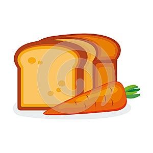 Carrot Bread icon vector isolated on a white background