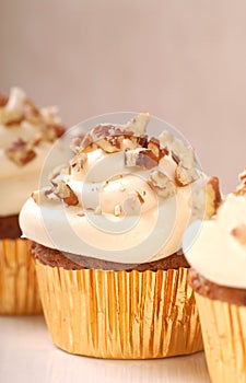 Carrot cake cupcake with cream cheese frosting