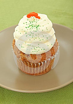 Carrot Cake Cupcake On Plate