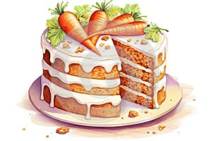 Carrot Cake illustration - made with Generative AI tools