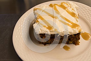 Carrot Cake on a White Plate