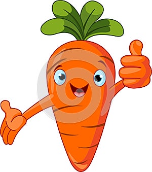 Carrot Character giving thumbs up