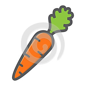 Carrot colorful line icon, vegetable and diet