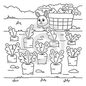 Carrot Field Coloring Page for Kids