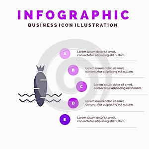 Carrot, Food, Vegetable, Spring Solid Icon Infographics 5 Steps Presentation Background