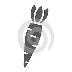 Carrot glyph icon, vegetable and diet, vegetarian