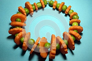 Carrot and Green Pea necklace photo