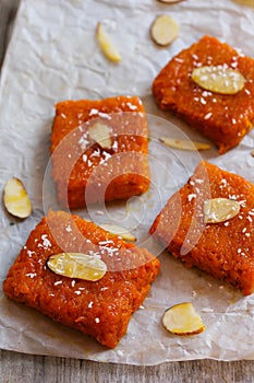 Carrot halwa Burfee - Indian Diwali sweet