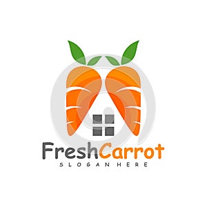 Carrot House logo design vector, Creative Carrot logo design Template Illustration