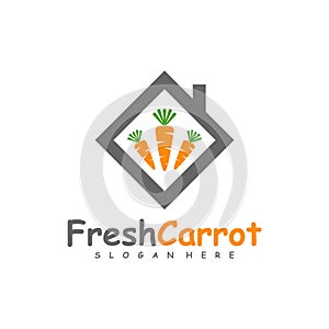 Carrot House logo design vector, Creative Carrot logo design Template Illustration