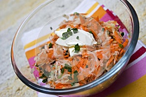 Carrot and kohlrabi salad