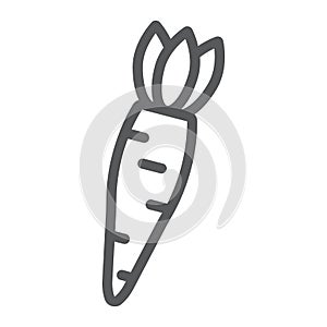 Carrot line icon, vegetable and diet, vegetarian