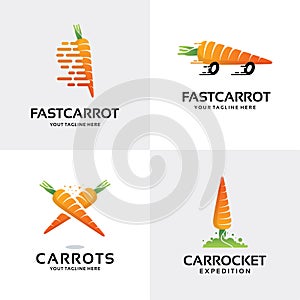 Carrot Logo Set Design Template Collection