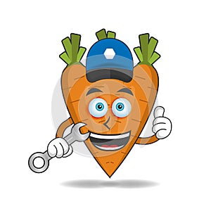 The Carrot mascot character becomes a mechanic. vector illustration
