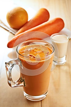 Carrot mix orange fruits juice