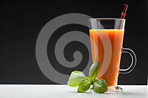 Carrot or orange juice in glass