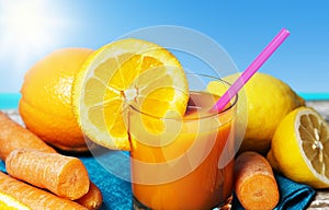 Carrot Orange Lemon Juice Summer Drink