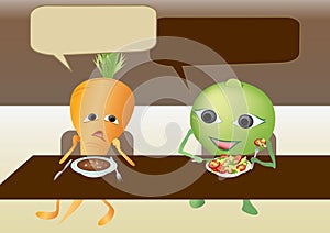 Carrot and pea are talking