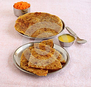 Carrot Puran Poli Indian Vegetarian Sweet Dish photo