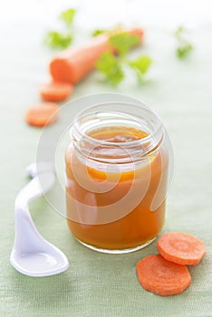 Carrot puree for baby`s nutrition