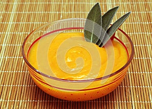 Carrot puree and sage
