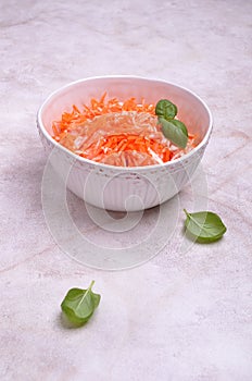 Carrot salad with white flax seeds