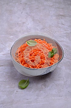 Carrot salad with white flax seeds