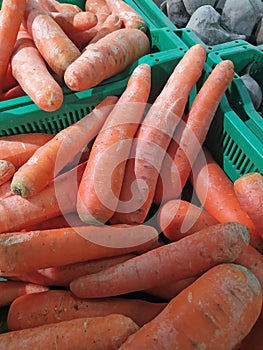 Carrot for sale in plastic box