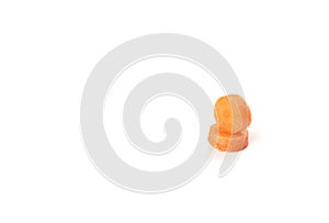 Carrot sliced into round slices isolated on white background