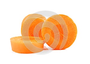 Carrot slices isolated on white