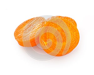 Carrot slices isolated on white