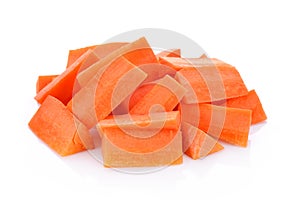 Carrot slices isolated on white background