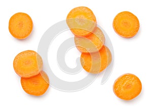 Carrot Slices Isolated On White Background