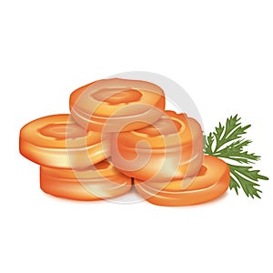 Carrot slices with parsley leaf