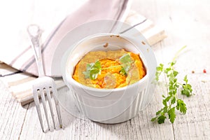 Carrot souffle, french gastronomy