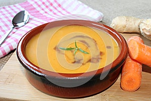 Carrot soup with ginger photo