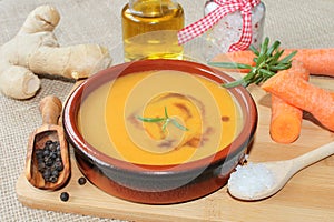 Carrot soup with ginger photo