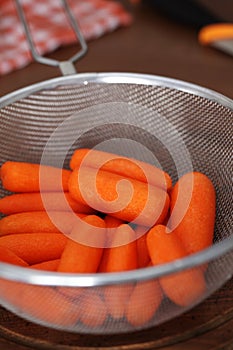 Carrot in a strainer