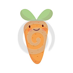 Carrot vegetable fresh cartoon food cute line and fill style