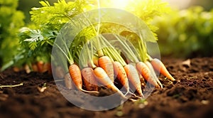 carrots grow and ready to dig vegetable