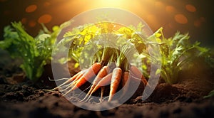 carrots grow and ready to dig vegetable