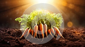 carrots grow and ready to dig vegetable