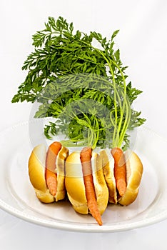 Carrots in a hotdog bun