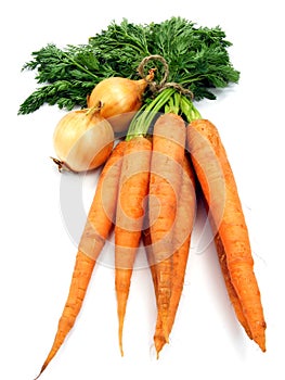 Carrots & onions vegetables
