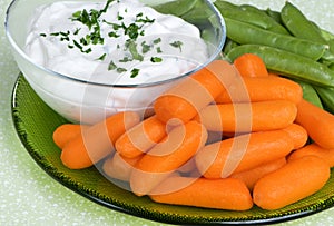 Carrots And Snap Peas With Dip