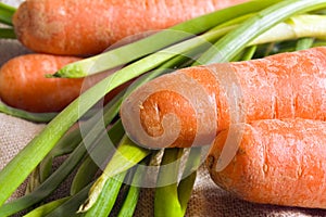 Carrots and spring onion